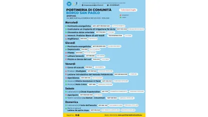 Portineria di Comunità Borgo San Paolo Programma Luglio