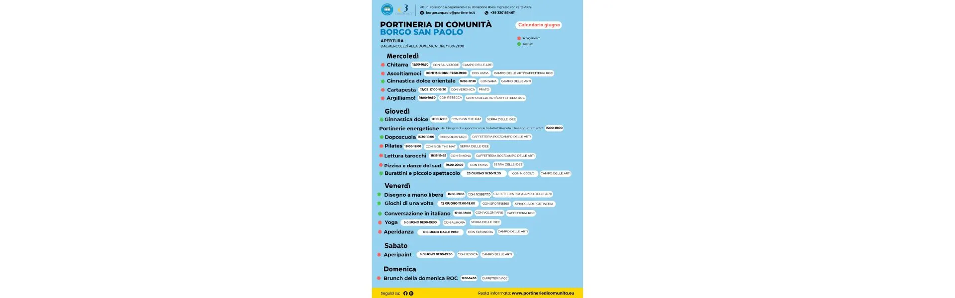 Portineria di Comunità San Paolo_Programma_Giugno