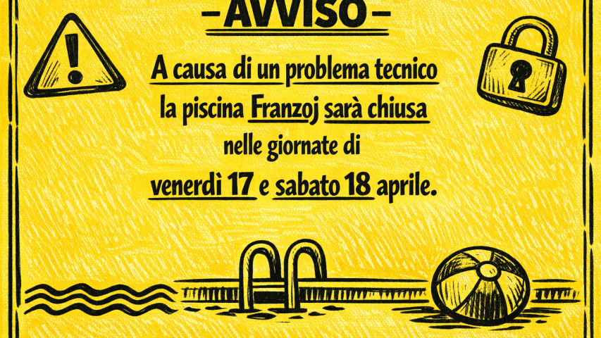 avviso chiusura piscina