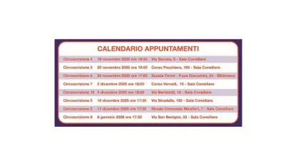 Calendario appuntamenti