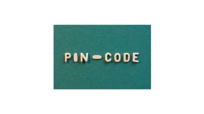 Cartello verde e scritta pin code