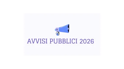 Megafono e scritta Avvisi pubblici 2026