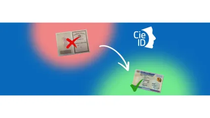Immagine di vecchia carta di identità e nuova CIE