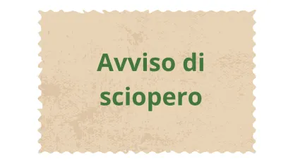 Scritta Avviso di sciopero