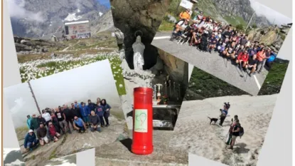 Ritrovo di persone e immagine della montagna