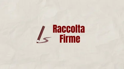 matita che scrive con scritta: "raccolta firme"