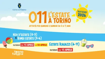 Immagine estiva al mare con scritta: "011 l'estate a Torino"