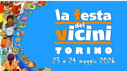 Torta e Vicini in festa con scritta: "la festa dei vicini 2026"