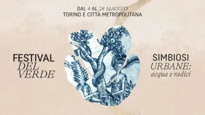 Albero della vita intrecciato con scritta: "festival del verde"