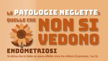 Scritta le patologie neglette su fondo ocra con fiore