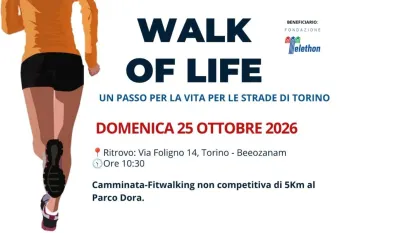 Copertina corsa solidale Walk of Life con persona che corre e titolo