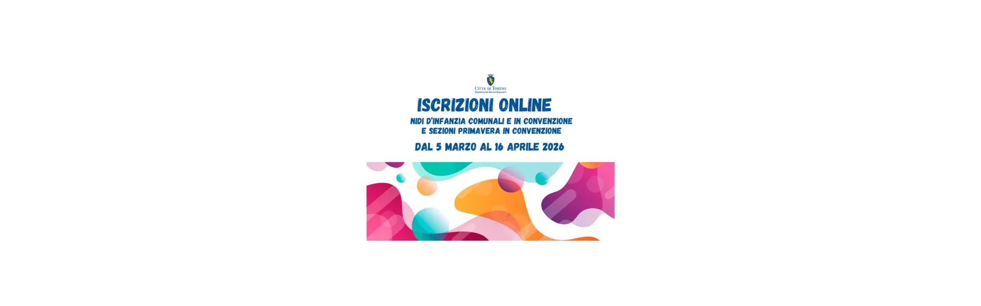 Scritta Iscrizioni on line scuola dell'infanzia 2026 e 2027