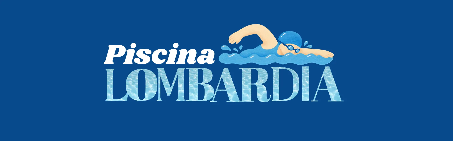 scritta piscina lombardia con persona che nuota