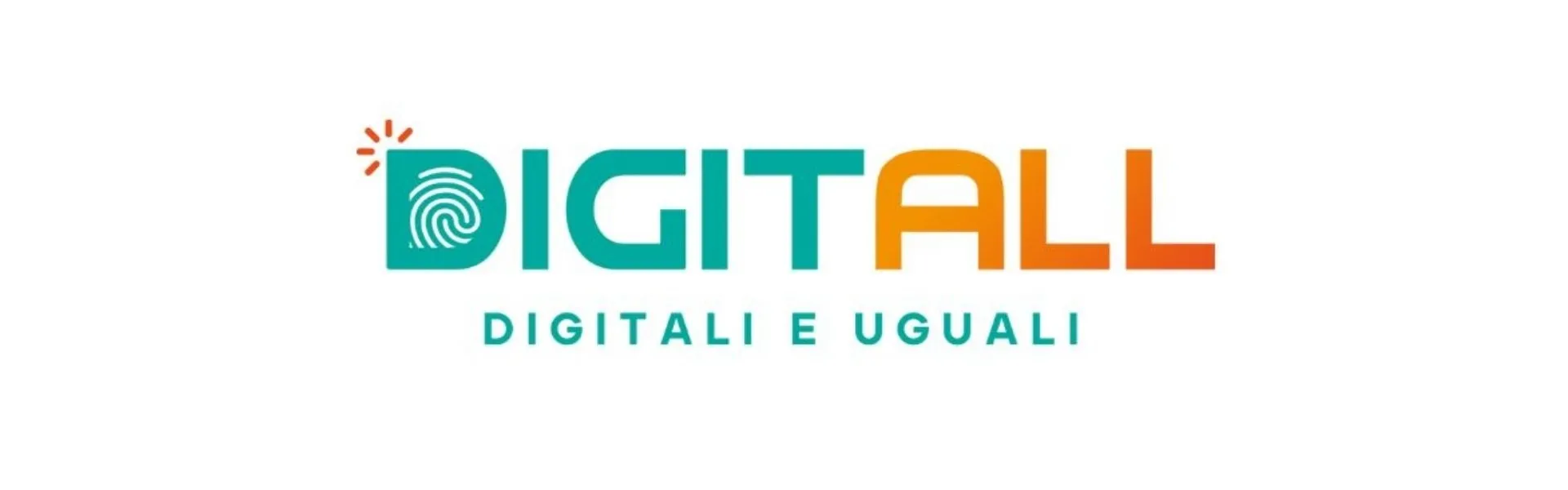 Scritta DigitAll azzurra e gialla
