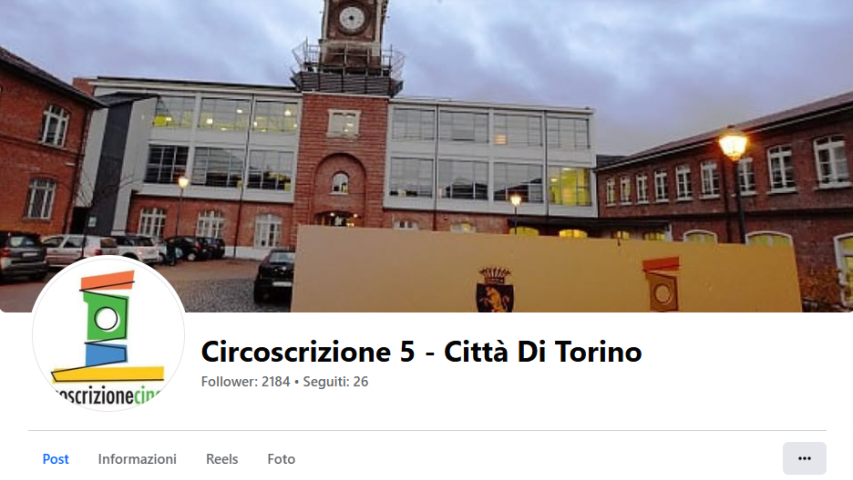 schermata della pagina Facebook della circoscrizione 5