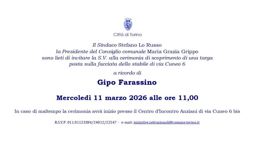 Invito targa Farassino