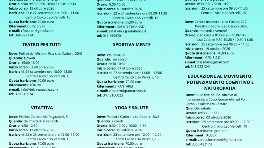 Arte &amp; Sport 2026-27